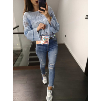 KOSZULA OVERSIZE FLOWER BLUE
