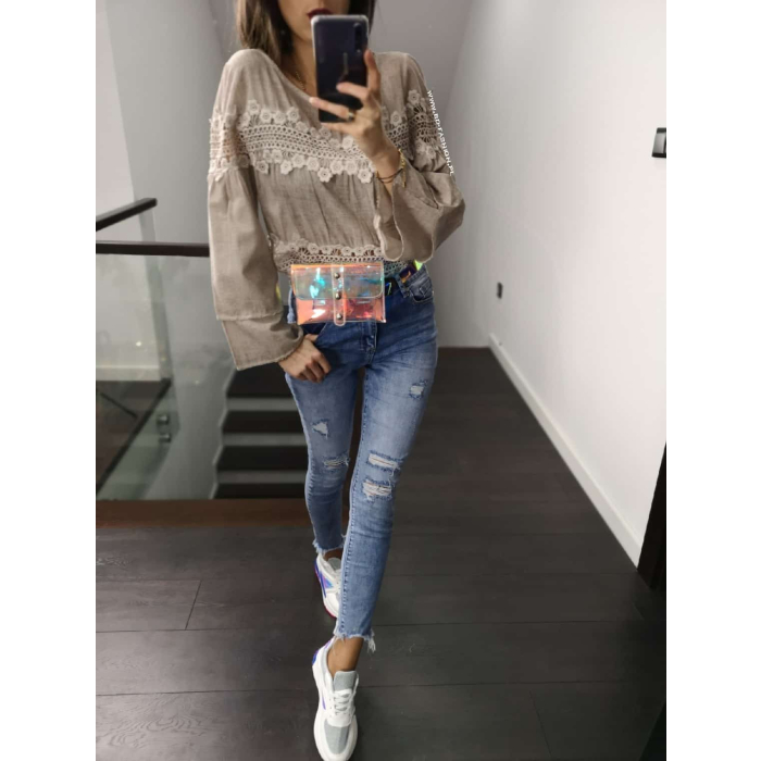 KOSZULA OVERSIZE FLOWER BROWN