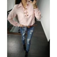 KOSZULA POCKETS GOLD RING BABY PINK