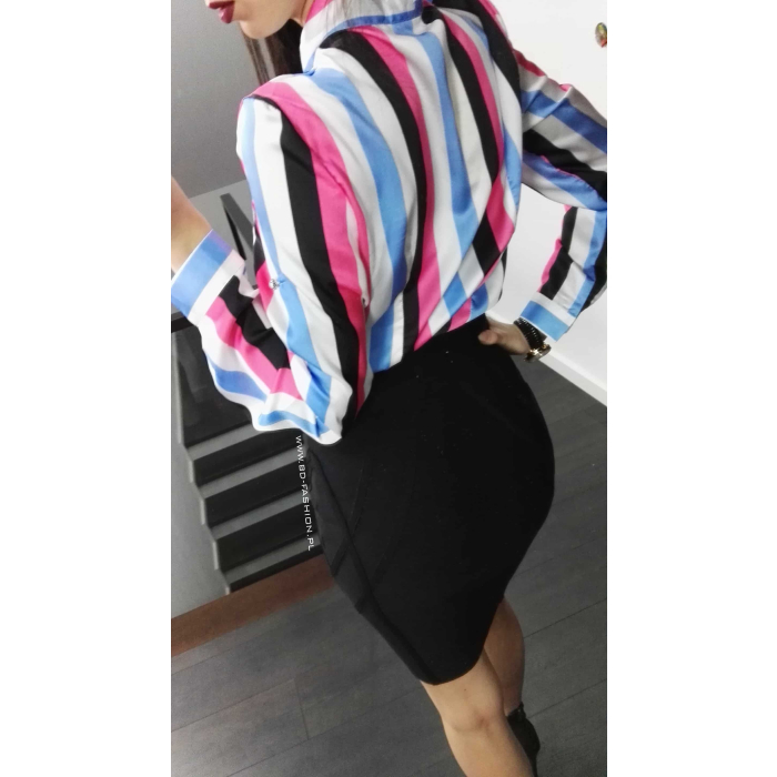 KOSZULA SATINA PASY PINK