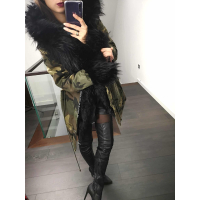 KURTKA PARKA MORO CZARNE FUTERKO