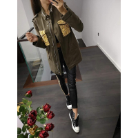 KURTKA PARKA QUENN GOLD POCKETS KHAKI