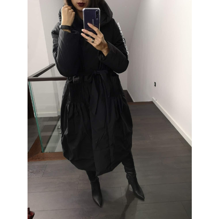 KURTKA PŁASZCZ PIKOWANY LADYS BLACK