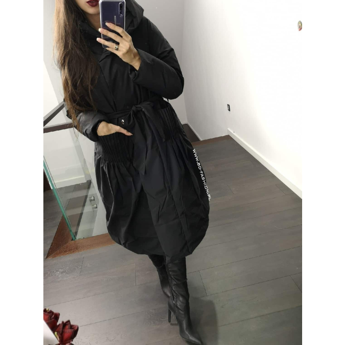 KURTKA PŁASZCZ PIKOWANY LADYS BLACK