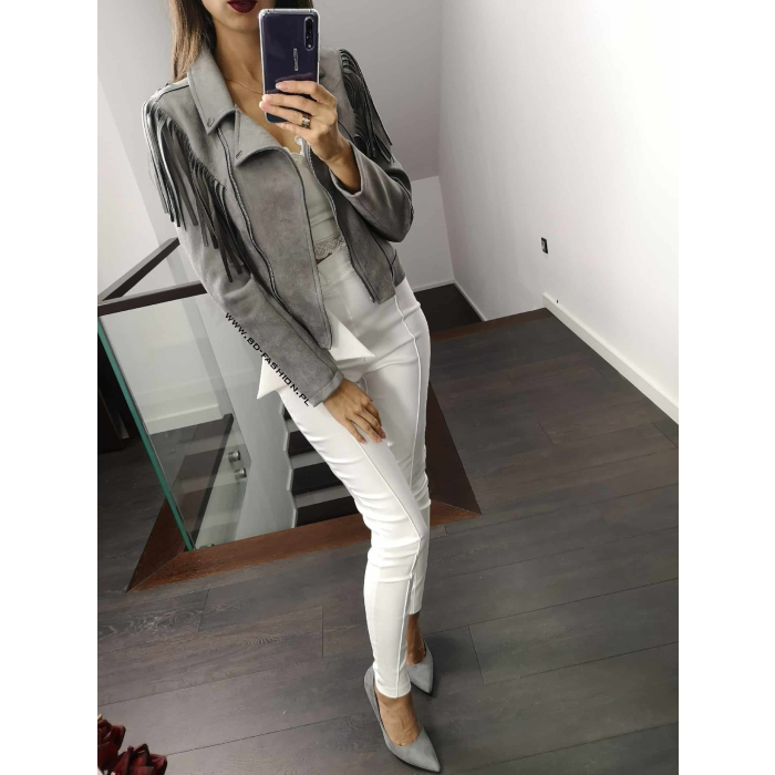 KURTKA RAMONESKA ZAMSZ GRAY
