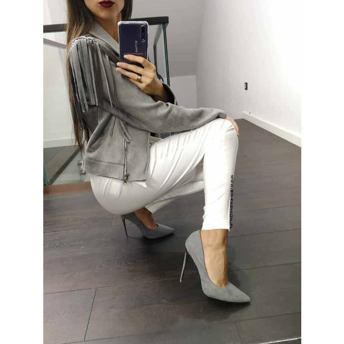 KURTKA RAMONESKA ZAMSZ GRAY