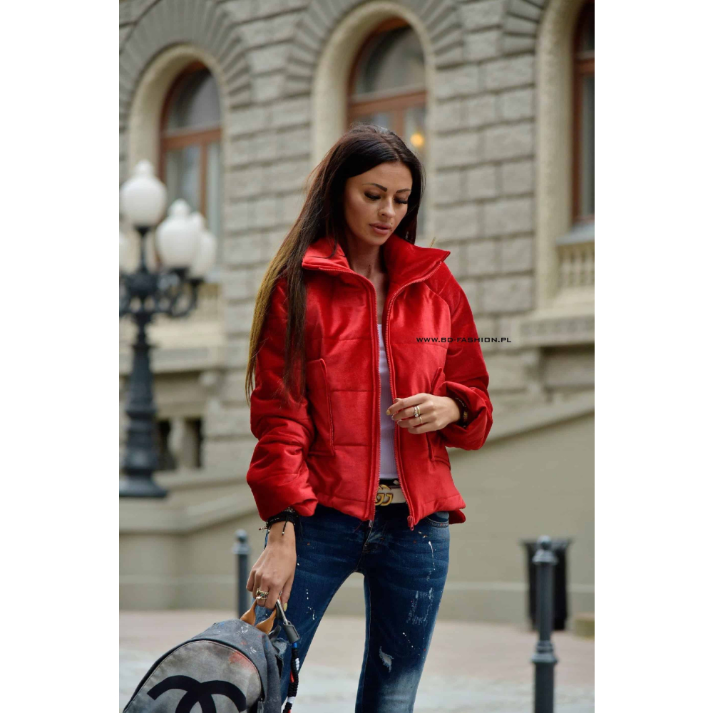KURTKA VELVET JACKET RED