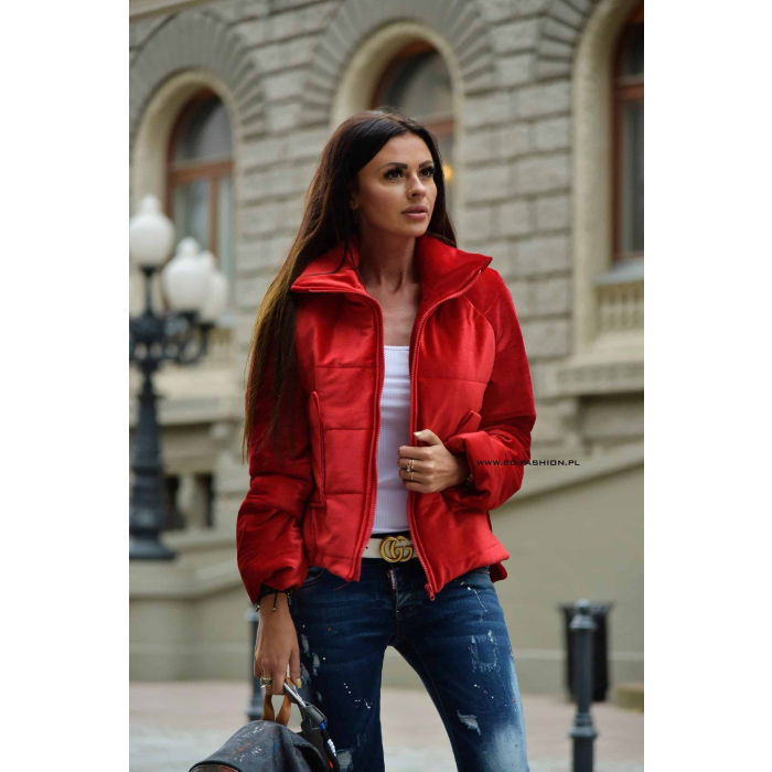 KURTKA VELVET JACKET RED