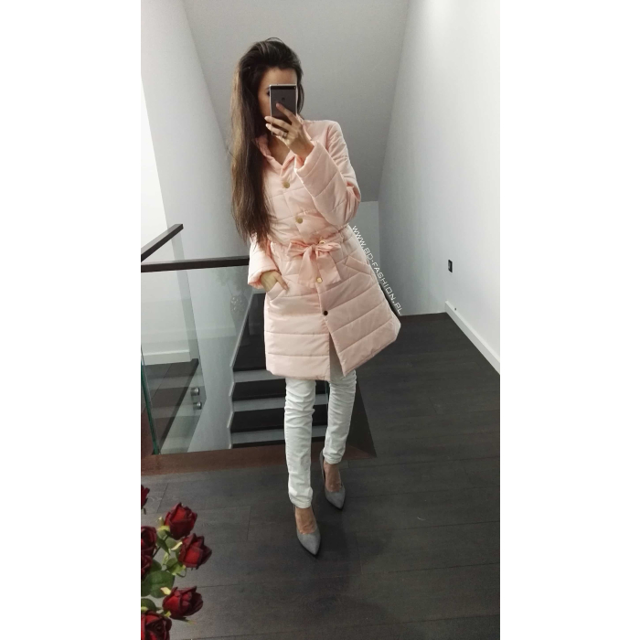 KURTKA PŁASZCZ PIKOWANY OLAVOGA LOVEIN BABY PINK
