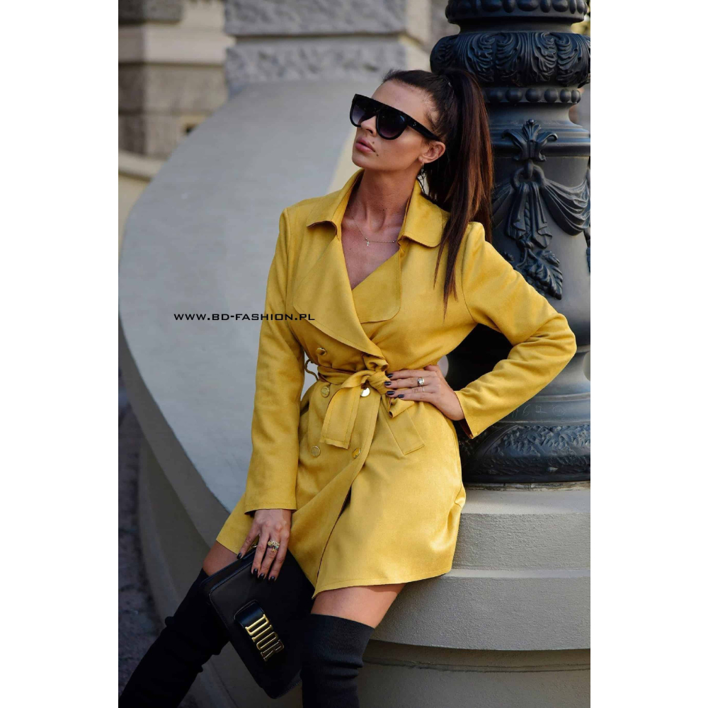 PŁASZCZ TRENCH COAT LONDON MUSTARD