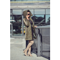 PŁASZCZ STRIP GOLD FASHION KHAKI
