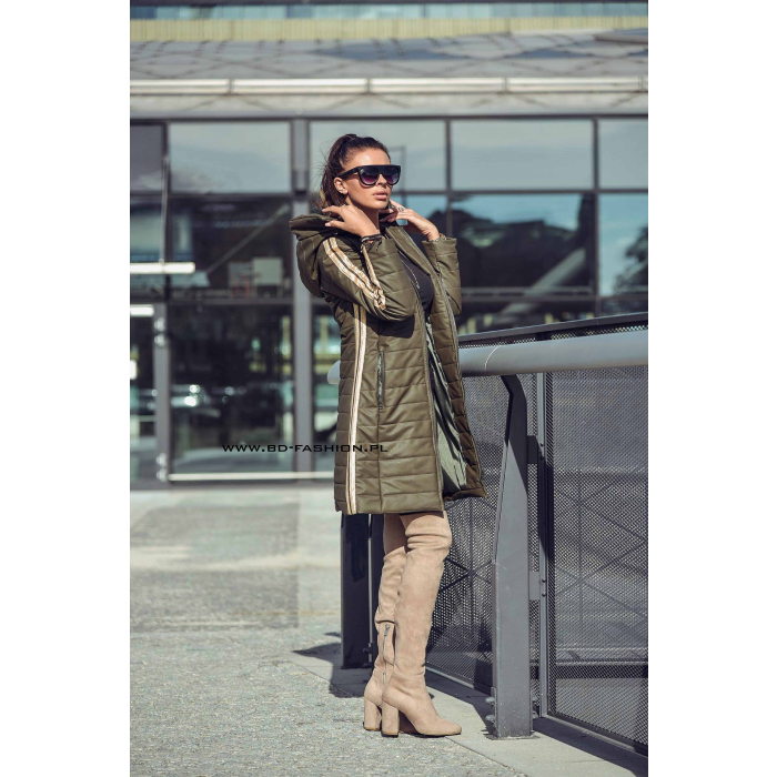PŁASZCZ STRIP GOLD FASHION KHAKI