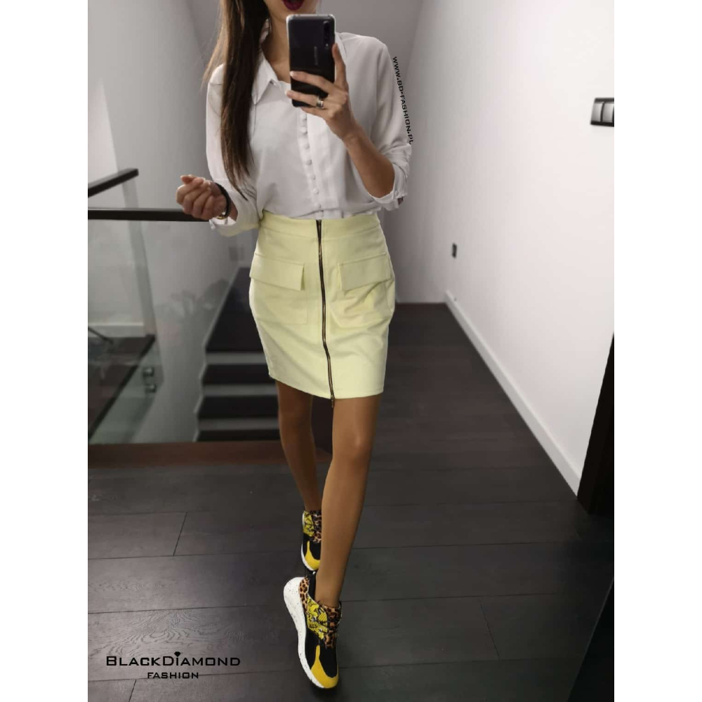 SPÓDNICA NATALY ZAMSZ YELLOW SPÓDNICA NATALY ZAMSZ YELLOW