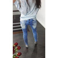 SPODNIE JEANS S PINK