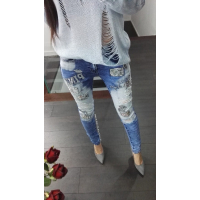 SPODNIE JEANS S PINK