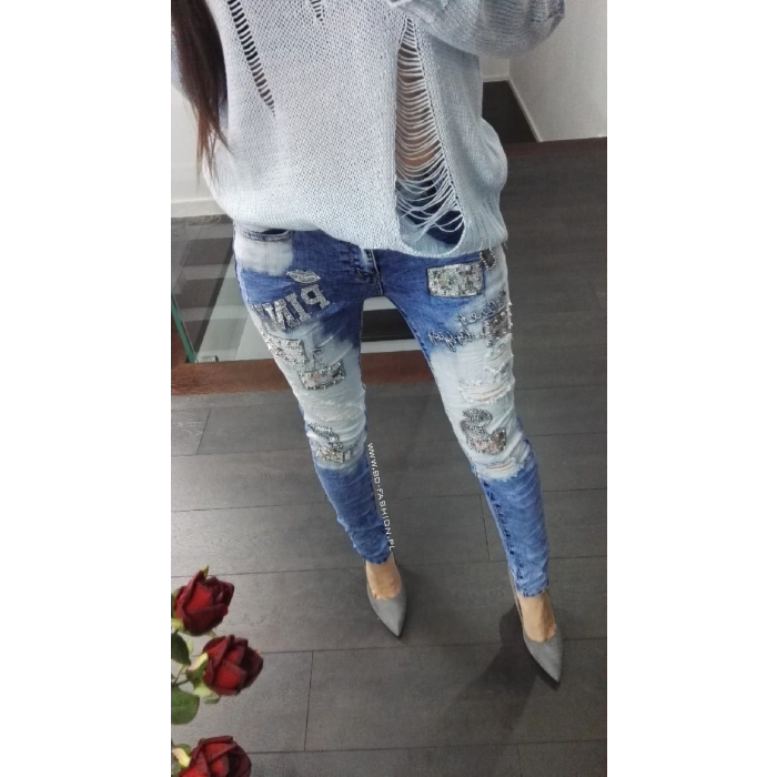 SPODNIE JEANS S PINK