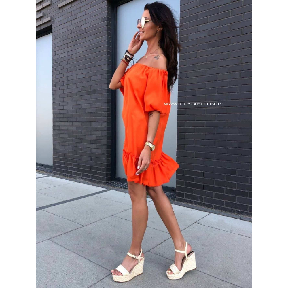 SUKIENKA CASUAL NEON ORANGE