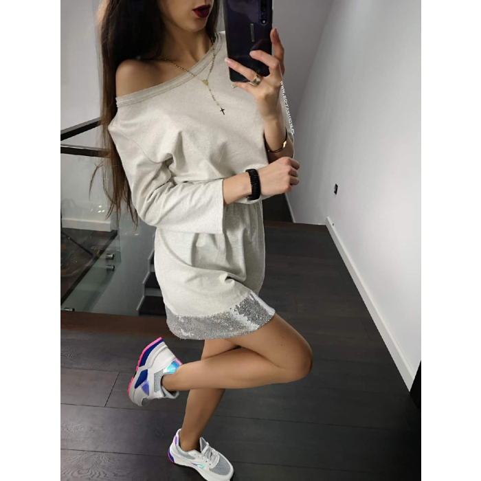 SUKIENKA COTTON GRAY