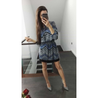 SUKIENKA GEOMETRIC BLUE