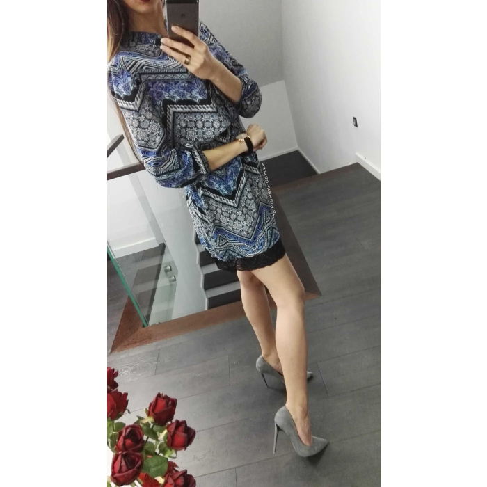 SUKIENKA GEOMETRIC BLUE