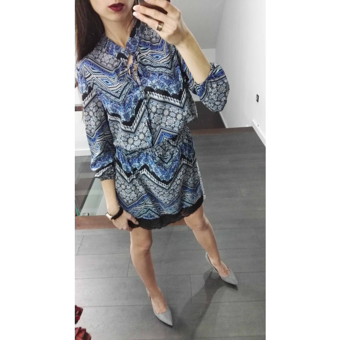 SUKIENKA GEOMETRIC BLUE