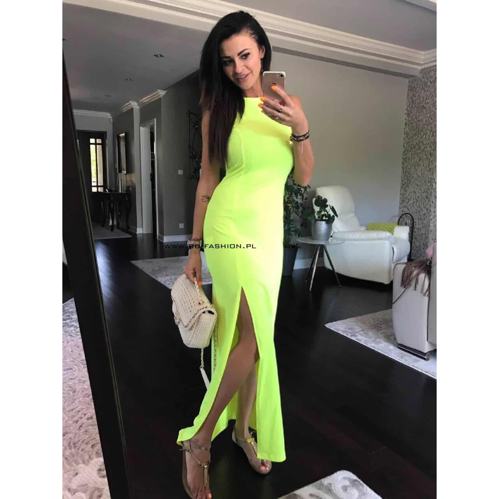 SUKIENKA MAXI DREES NEON LIME