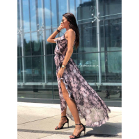 SUKIENKA MAXI SNAKE ASYMETRYCZNA PINK