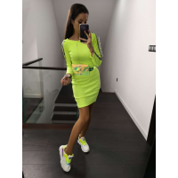 SUKIENKA PRĄŻEK LAMPAS BROKAT NEON LIME