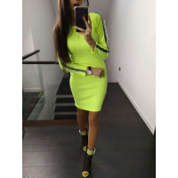 SUKIENKA PRĄŻEK LAMPAS BROKAT NEON LIME