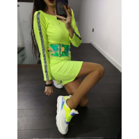 SUKIENKA PRĄŻEK LAMPAS BROKAT NEON LIME