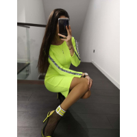SUKIENKA PRĄŻEK LAMPAS BROKAT NEON LIME