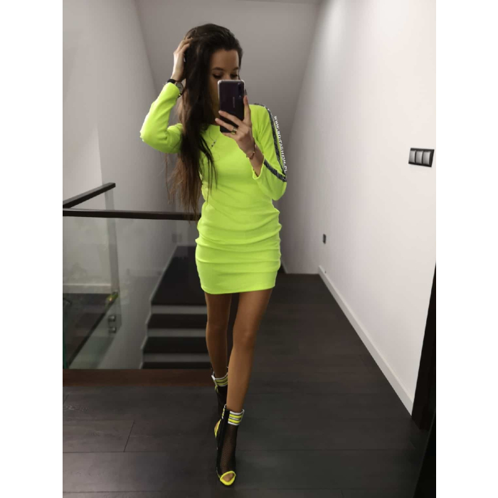 SUKIENKA PRĄŻEK LAMPAS BROKAT NEON LIME