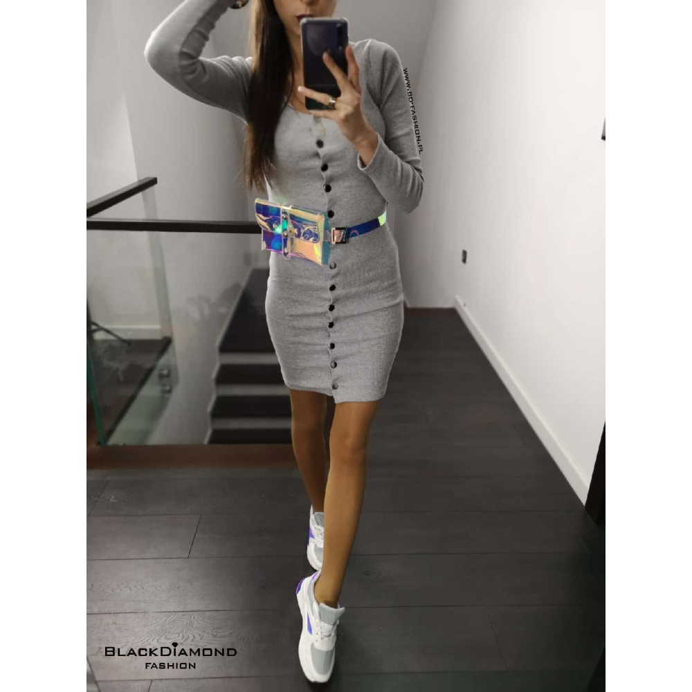 SUKIENKA PRĄŻEK SILVER NAPS GRAY