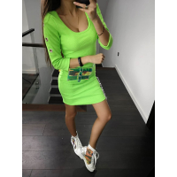 SUKIENKA PRĄŻEK SILVER RING NEON GREEN