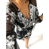 SUKIENKA PRINSESS SILVER BLACK