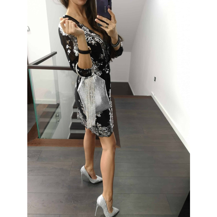 SUKIENKA PRINSESS SILVER BLACK