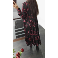 SUKIENKA SATIN LONG BLACK