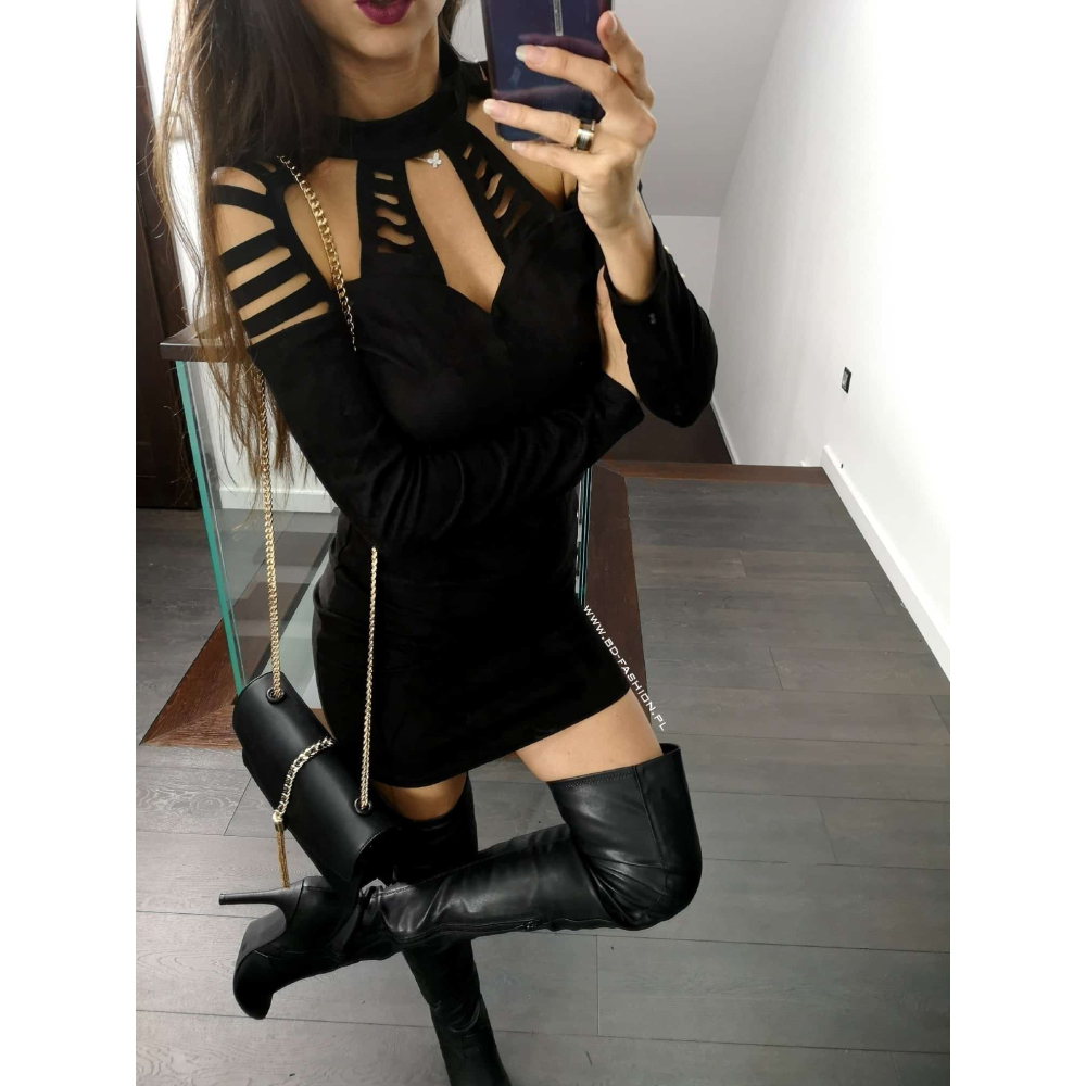 SUKIENKA SPIDER ZAMSZ BLACK