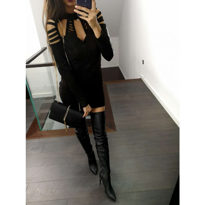 SUKIENKA SPIDER ZAMSZ BLACK
