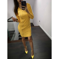 SUKIENKA ZIPPER MUSTARD