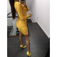 SUKIENKA ZIPPER MUSTARD