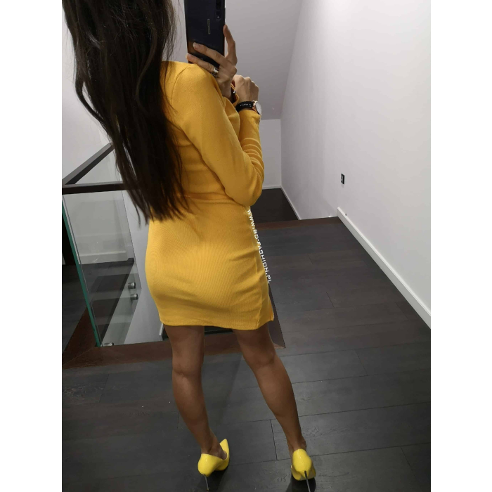 SUKIENKA ZIPPER MUSTARD