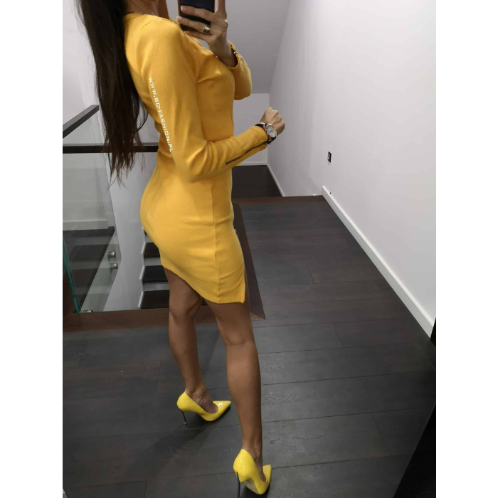 SUKIENKA ZIPPER MUSTARD