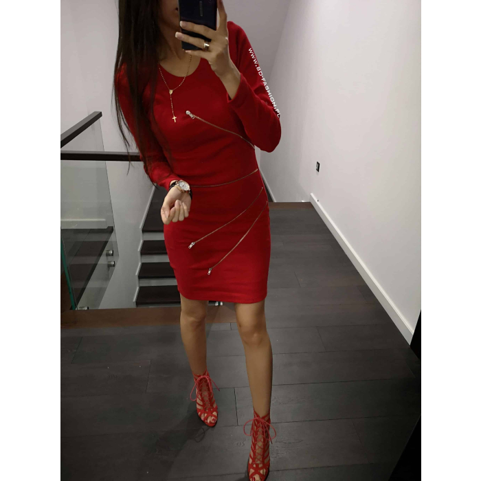 SUKIENKA ZIPPER II RED