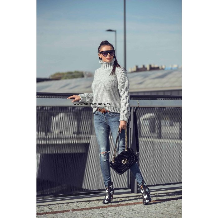 SWETER GOLF WOLLAN WARKOCZ GRAY