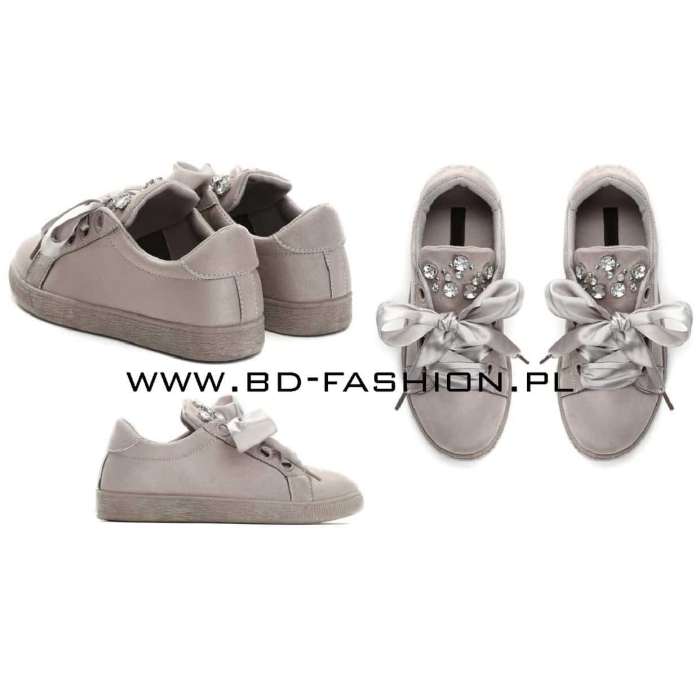 TRAMPKI KOKARDA CYRKONIE GRAY
