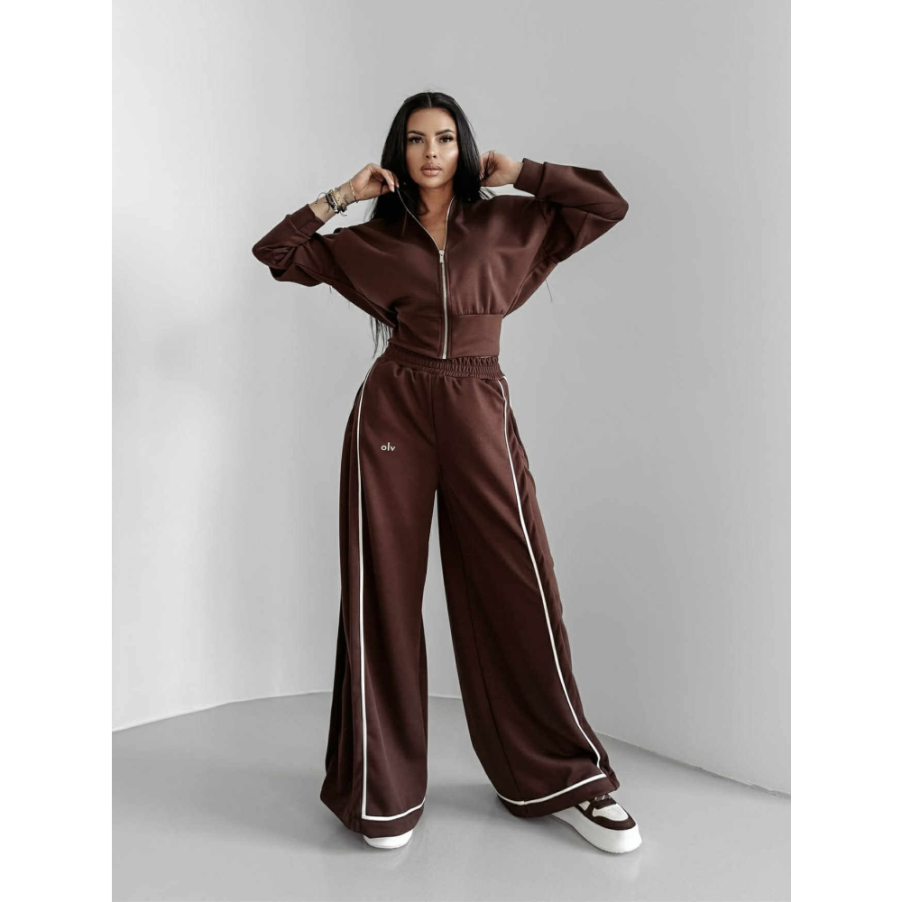 SPODNIE DRESOWE SZEROKIE OLAVOGA SILENT STORM PANTS BROWN