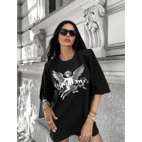 BLUZKA T-SHIRT DAMSKI OVERSIZE OLAVOGA FOREST MOSS BLACK