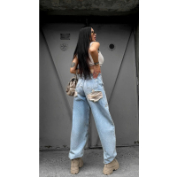 SPODNIE JENSOWE DENIM BAGGY OLAVOGA MI LEO JEANS