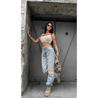 SPODNIE JENSOWE DENIM BAGGY OLAVOGA MI LEO JEANS